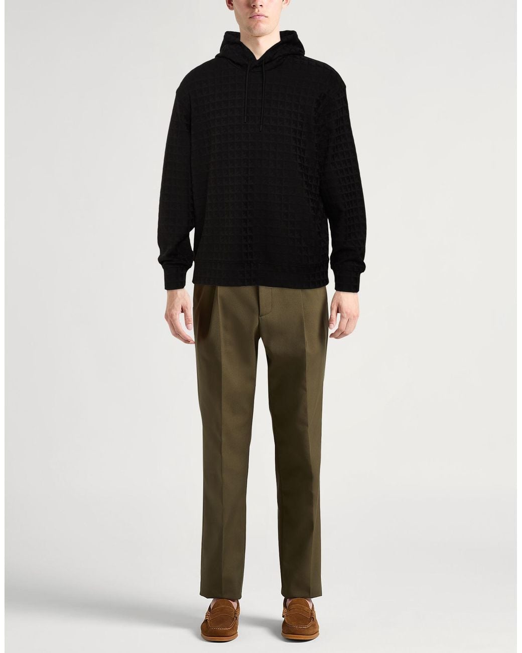 Emporio Armani Black Sweatshirt Lyocell, Cotton, Elastane, Polyester for men