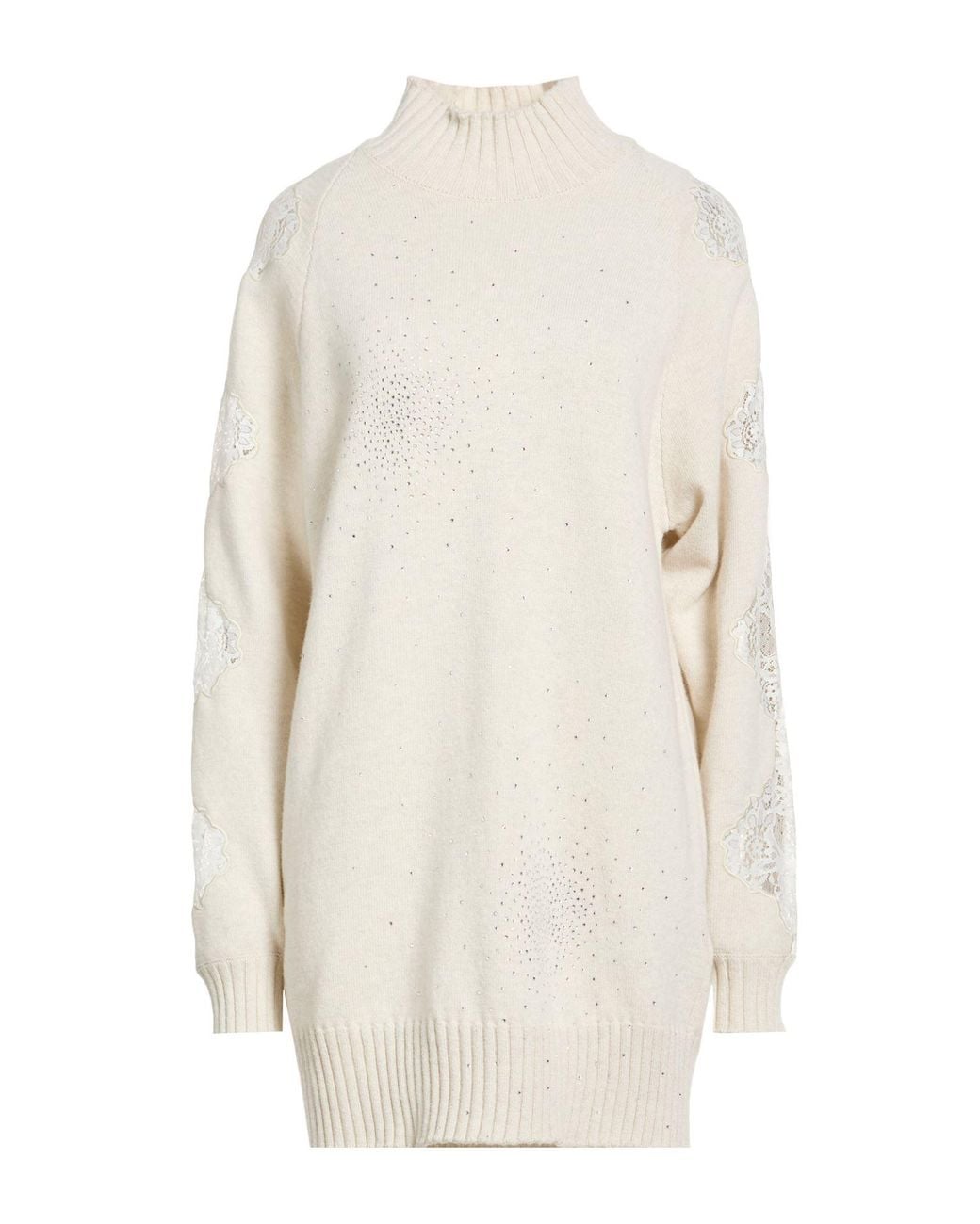 GIUSEPPE DI MORABITO White Mini Dress Wool, Viscose, Polyamide, Cashmere