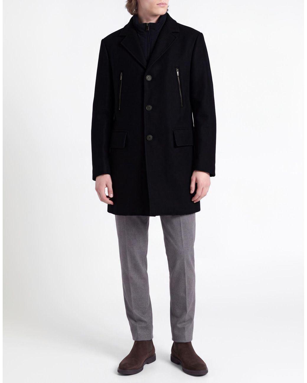 Paul & Shark Blue Coat Virgin Wool, Nylon, Cashmere for men