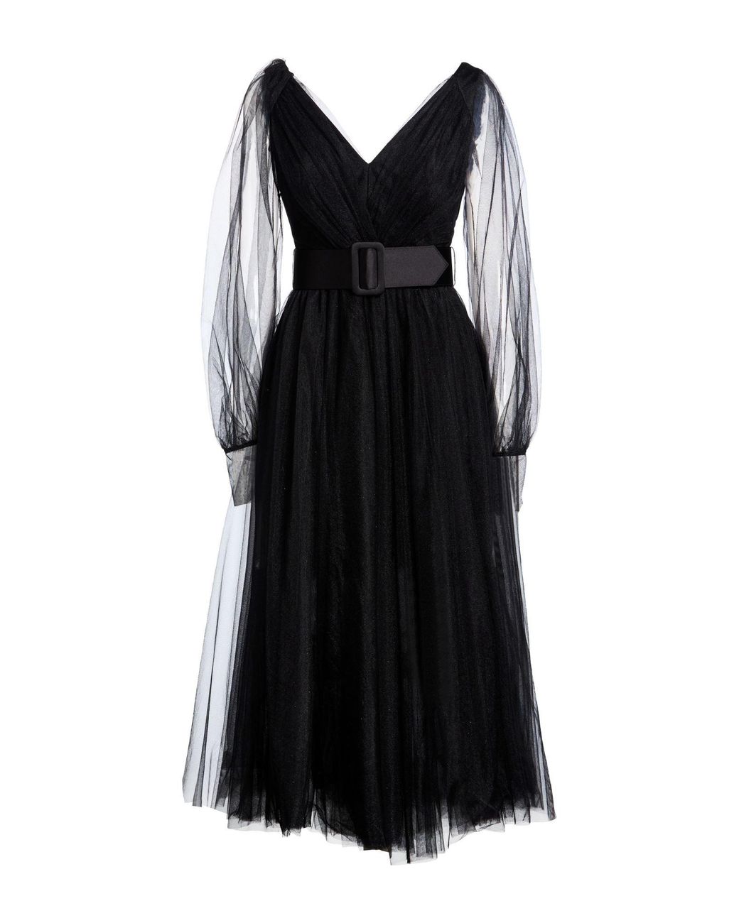 Gai Mattiolo Black Midi Dress Polyester