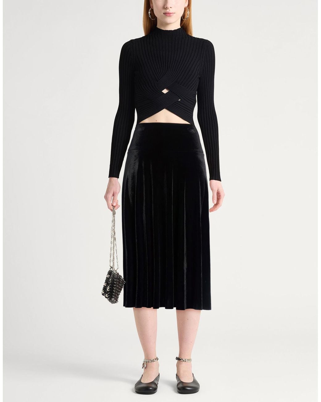 Norma Kamali Black Midi Skirts