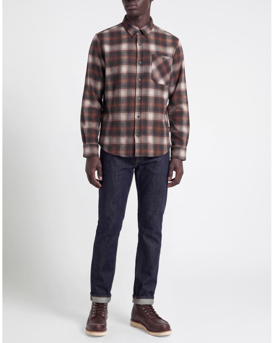 Woolrich Brown Shirt Wool, Polyester, Polyamide for men