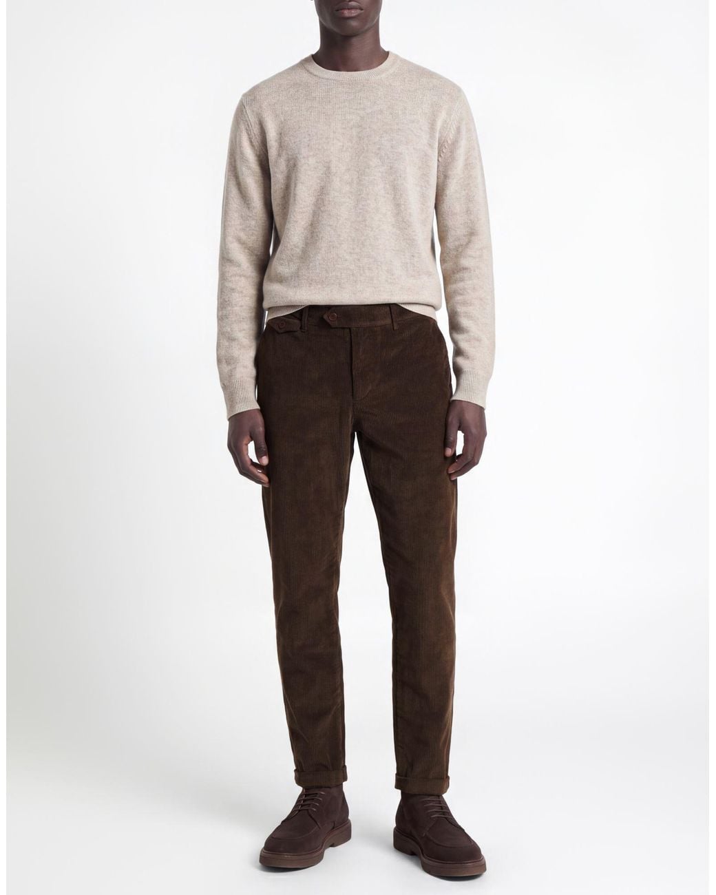 0/zero Construction Brown Dark Pants Cotton, Elastane for men