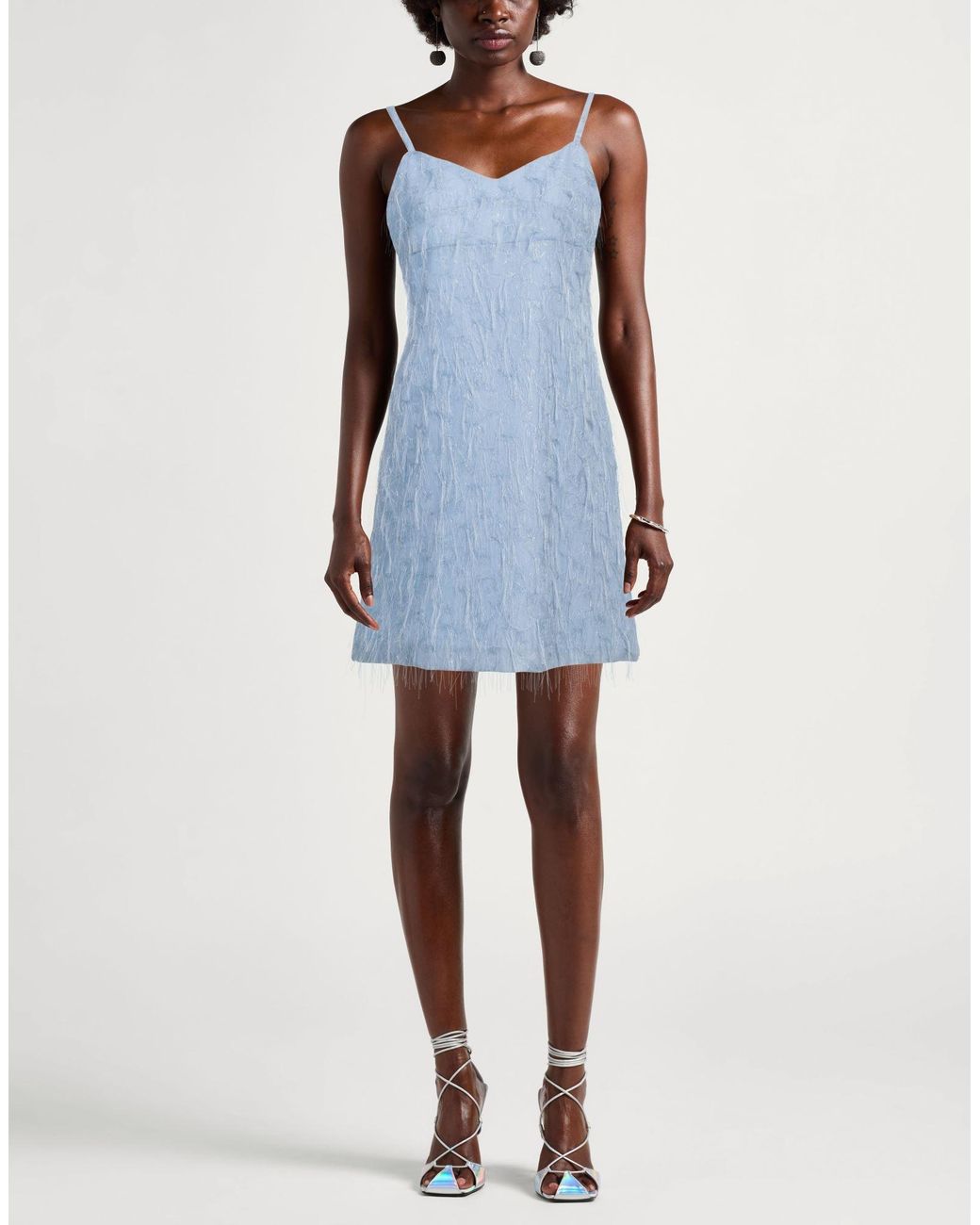 Siste's Blue Mini Dress Polyester