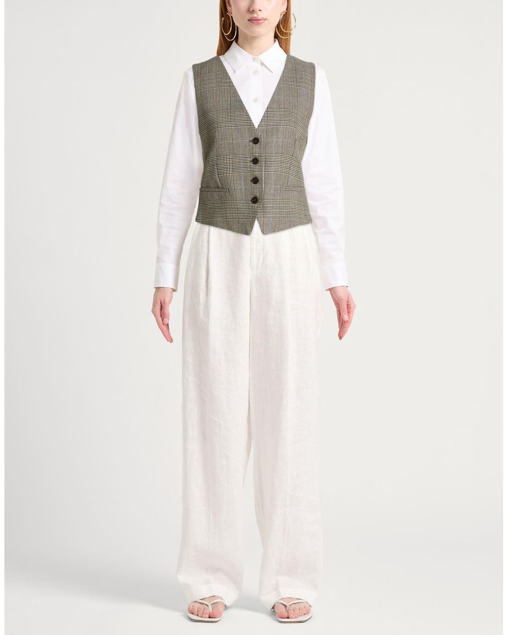 P.A.R.O.S.H. Green P.A.R.O..H. Tailored Vest Viscose, Wool
