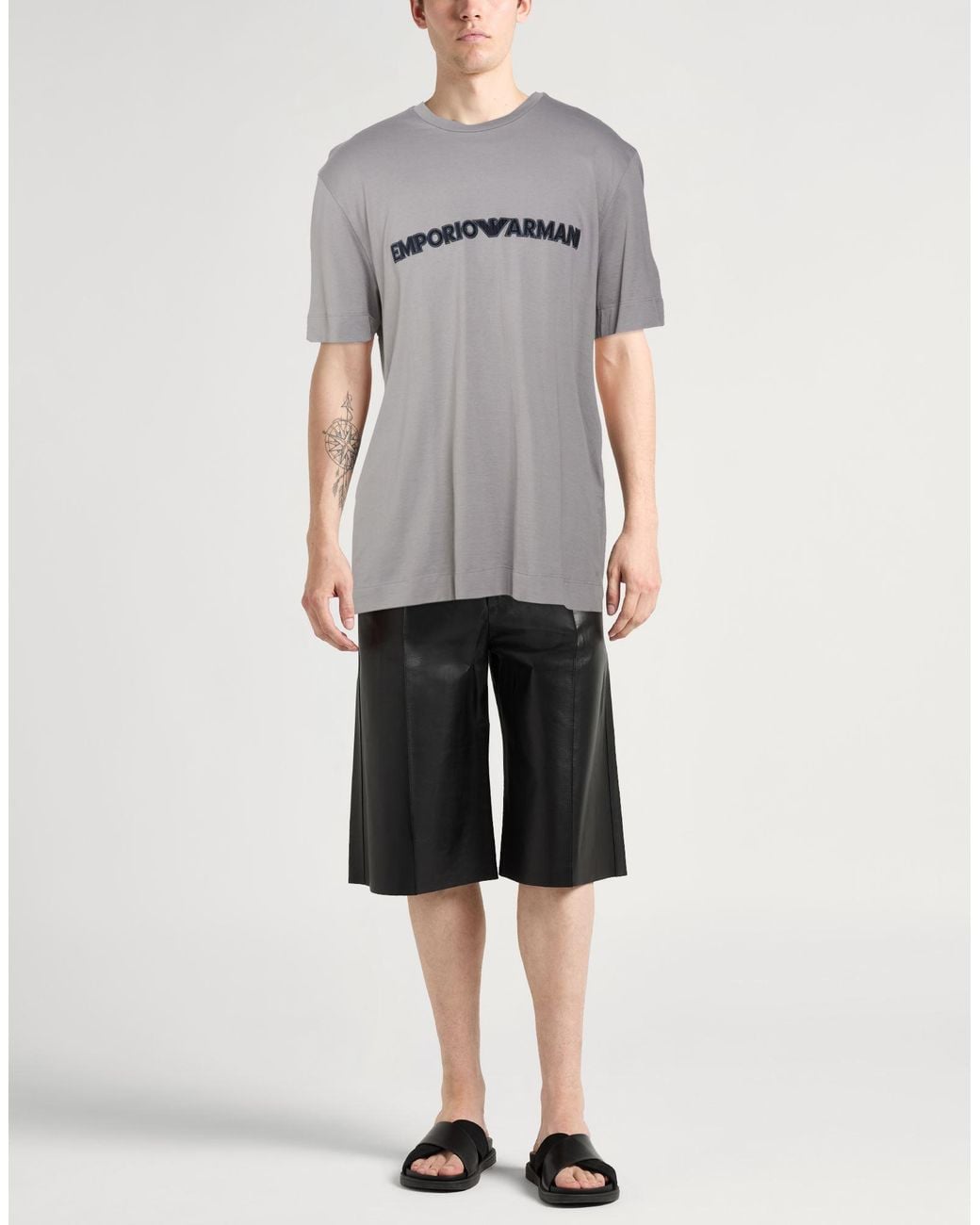 Emporio Armani Gray Light T-Shirt Cotton for men