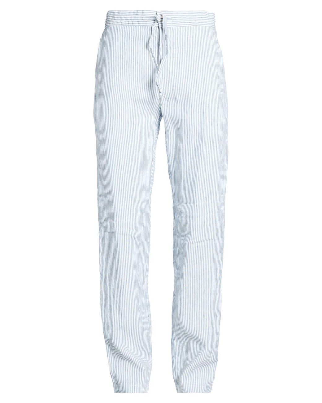 120% Lino Blue Trouser for men