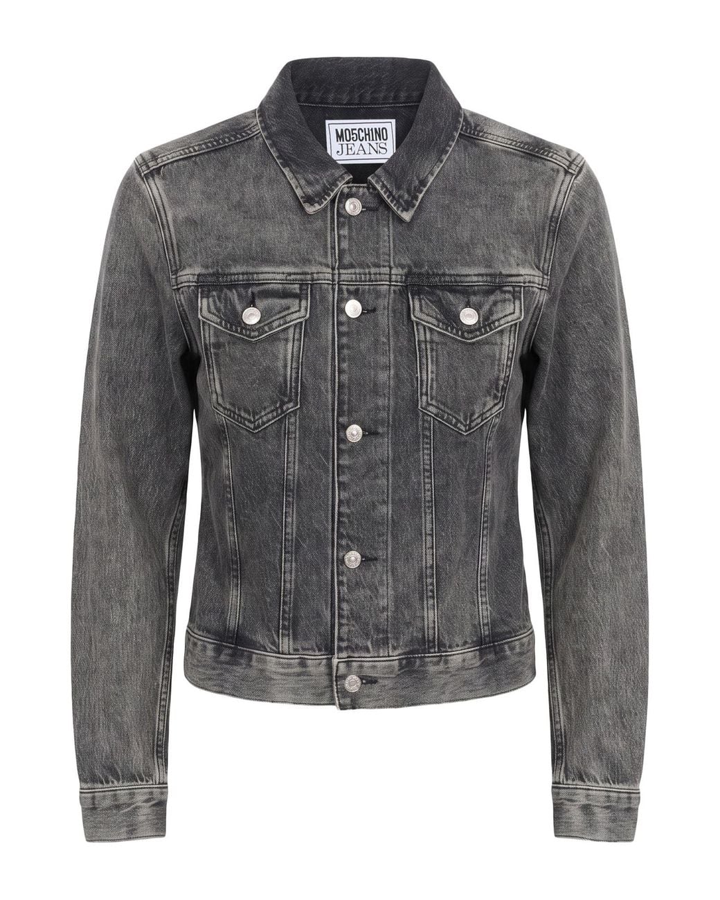 Moschino Gray Denim Outerwear Cotton, Elastane