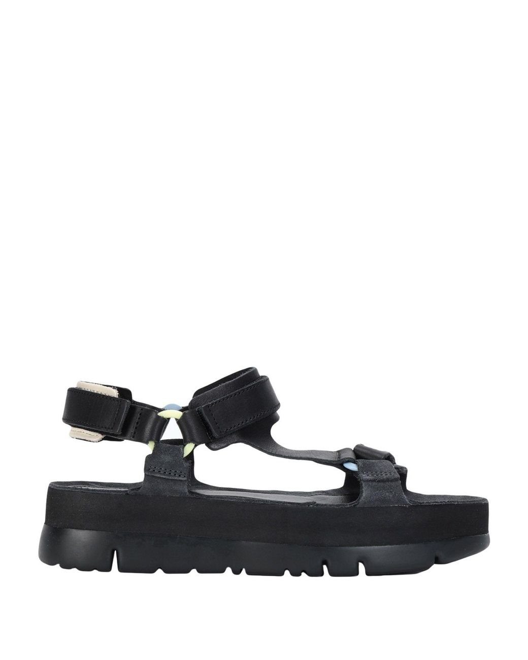 camper black sandals