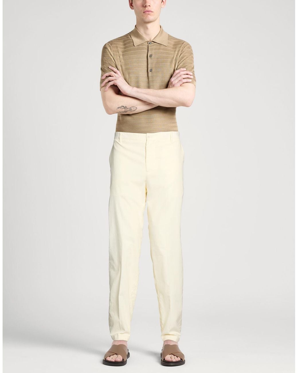 Isaia Natural Pants Cotton for men
