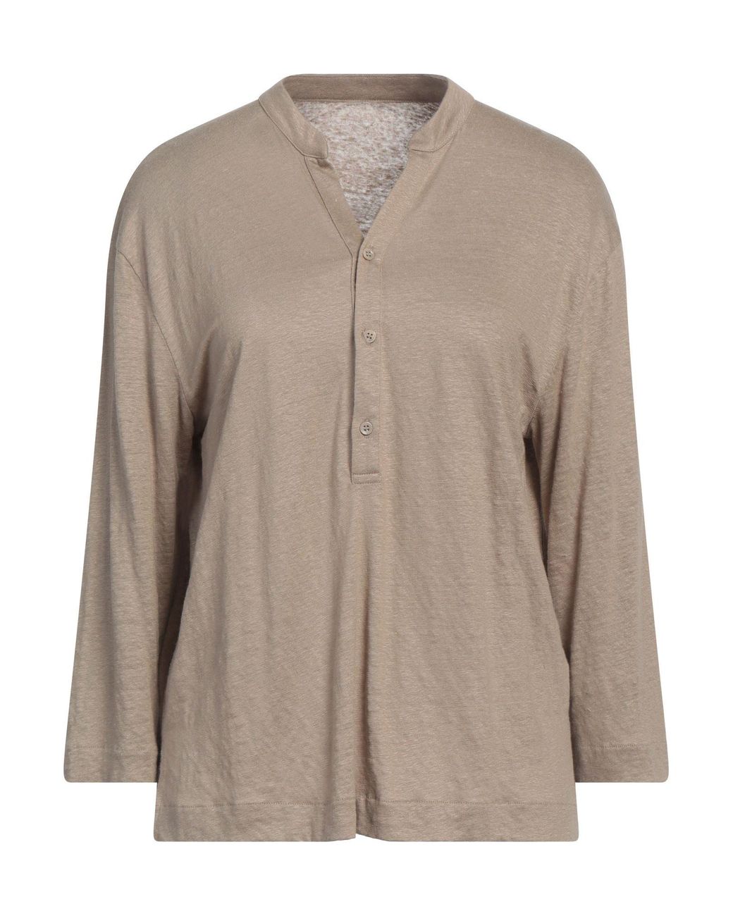 Majestic Filatures Brown T-Shirt Linen, Elastane
