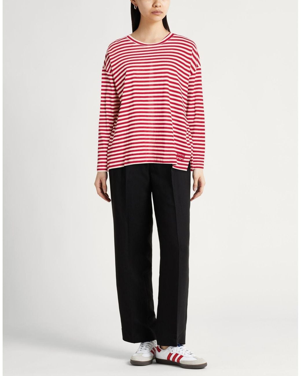 Semicouture Red T-Shirt Cotton, Linen