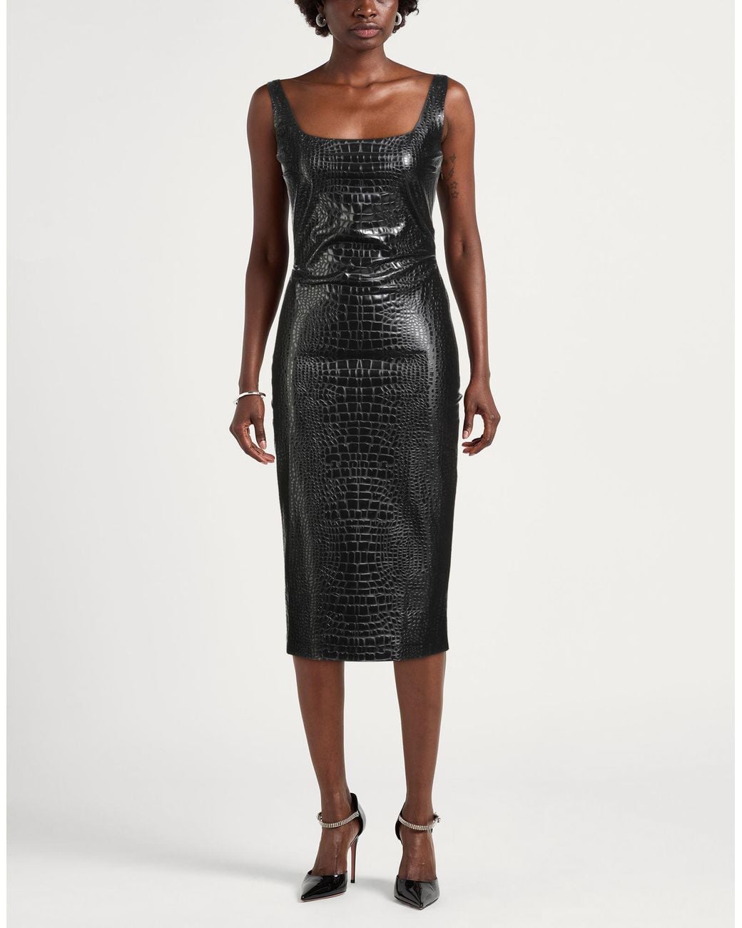 La Petite Robe Di Chiara Boni Black Midi Dress Polyamide, Elastane