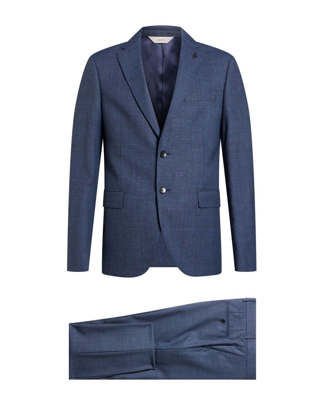 Paoloni Blue Suit Virgin Wool for men