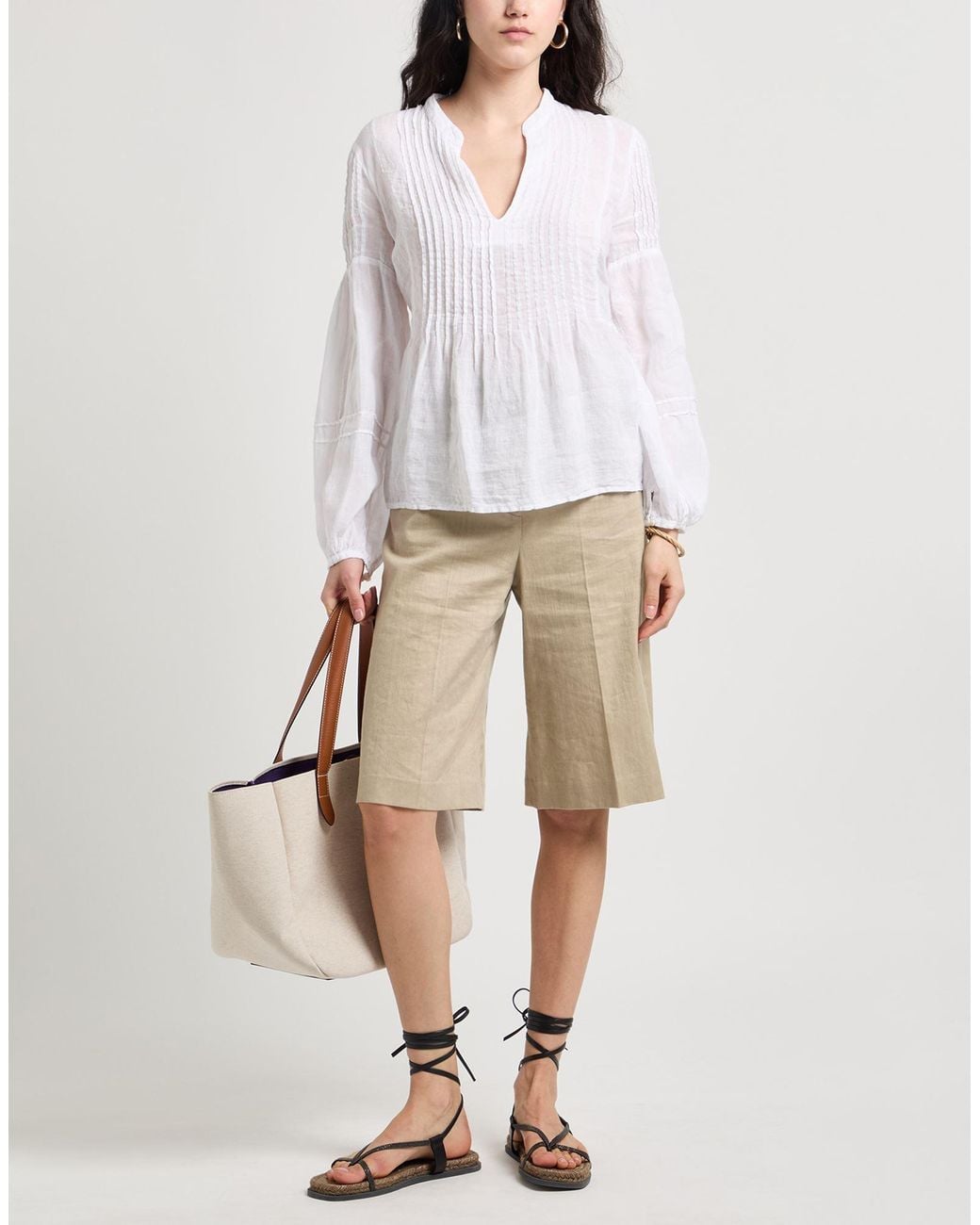 120% Lino White Top