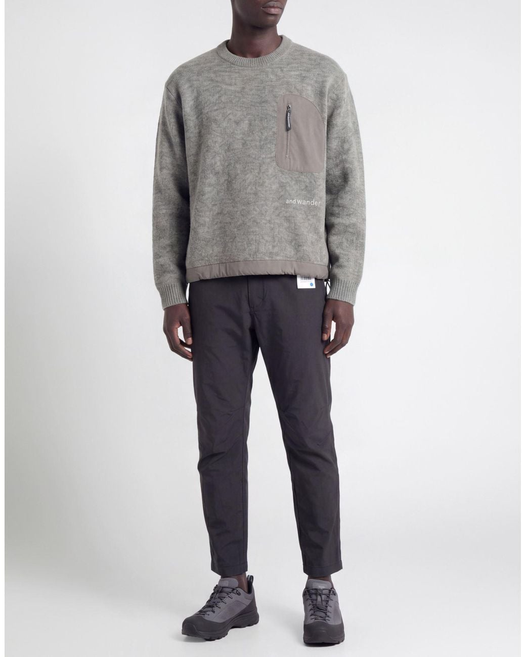 And Wander Gray Sweater Wool, Nylon for men