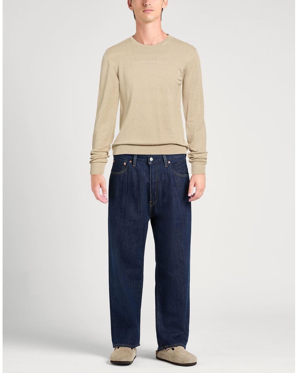 Alpha Studio White Sweater Hemp for men