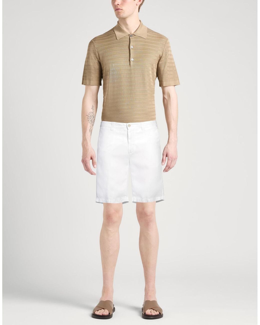 120% Lino White Shorts & Bermuda Shorts Linen for men