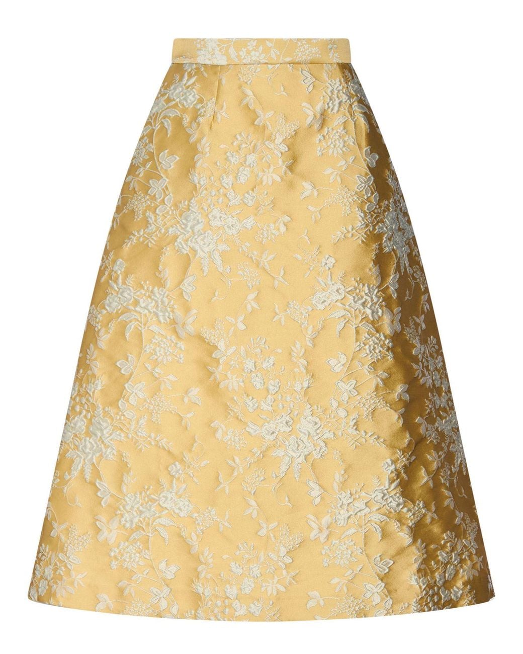 Paul & Joe Yellow Midi Skirt Recycled Polyester, Polyamide, Polyester