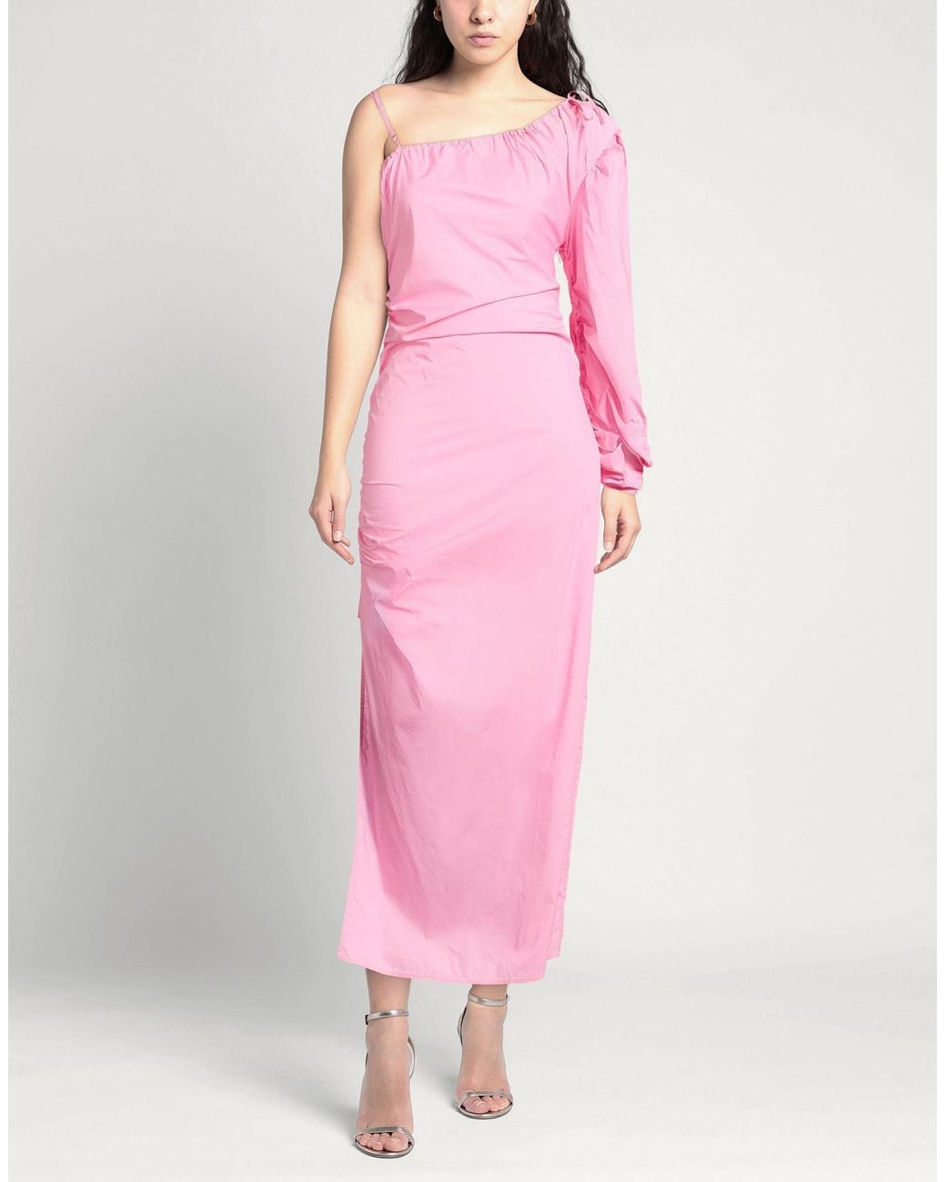 Isabelle Blanche Pink Midi Dress Cotton