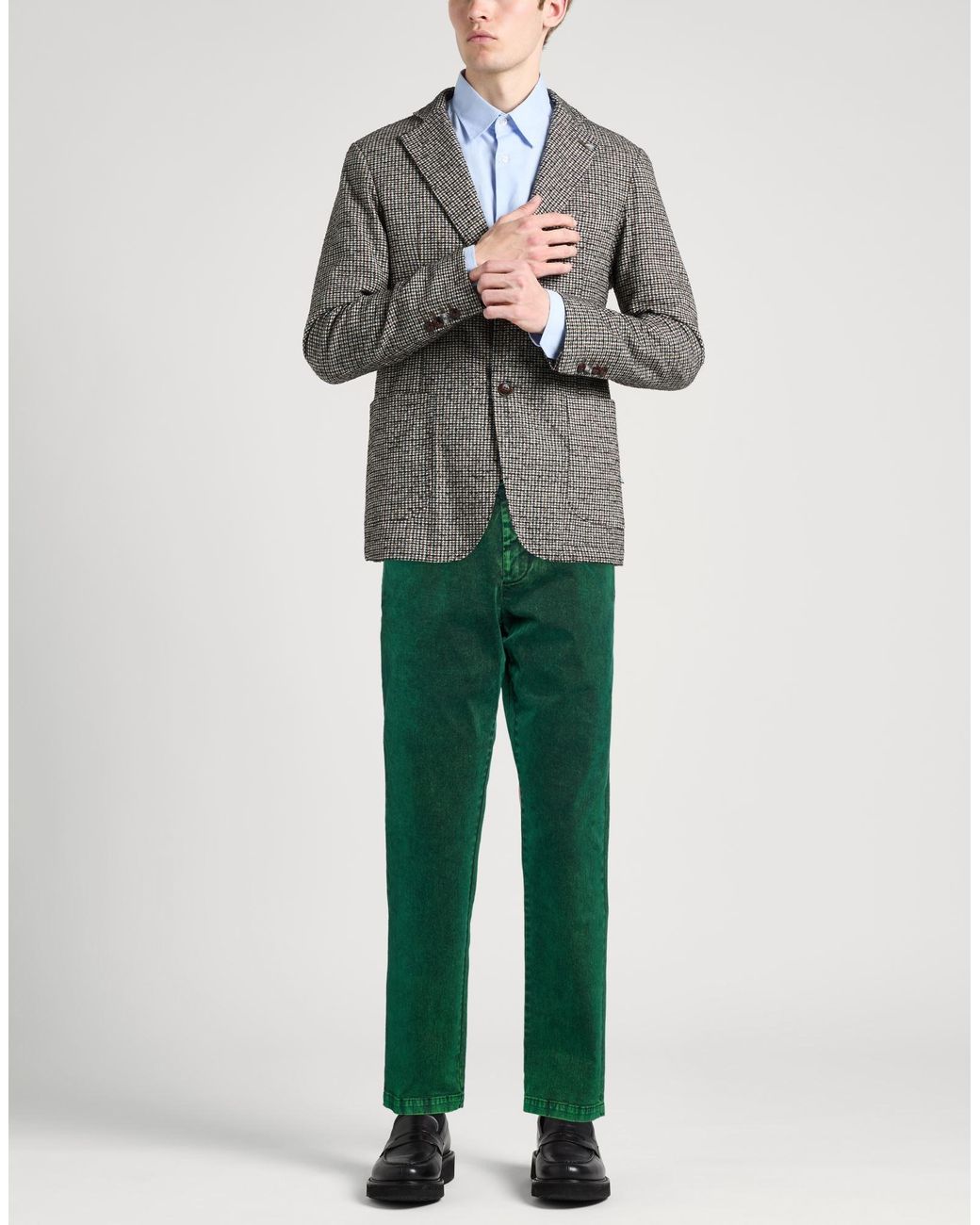 White Sand Green Jeans Cotton, Elastane for men