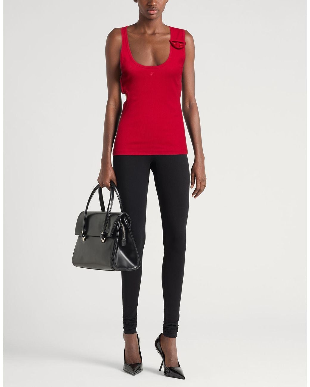 Courreges Red Tank Top Cotton, Elastane