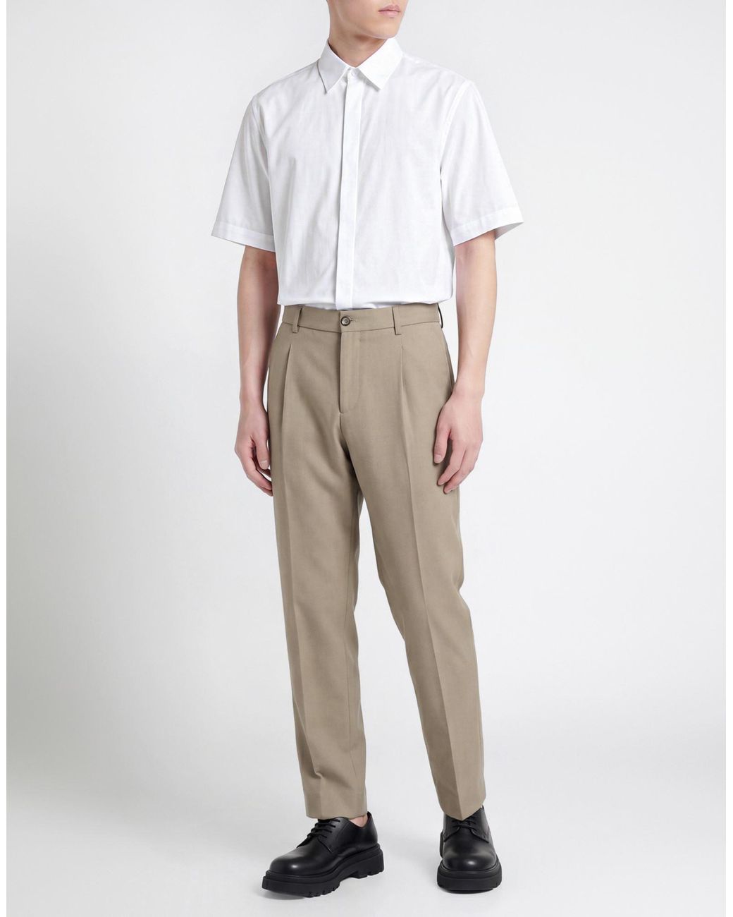 BE ABLE Natural Khaki Pants Virgin Wool for men