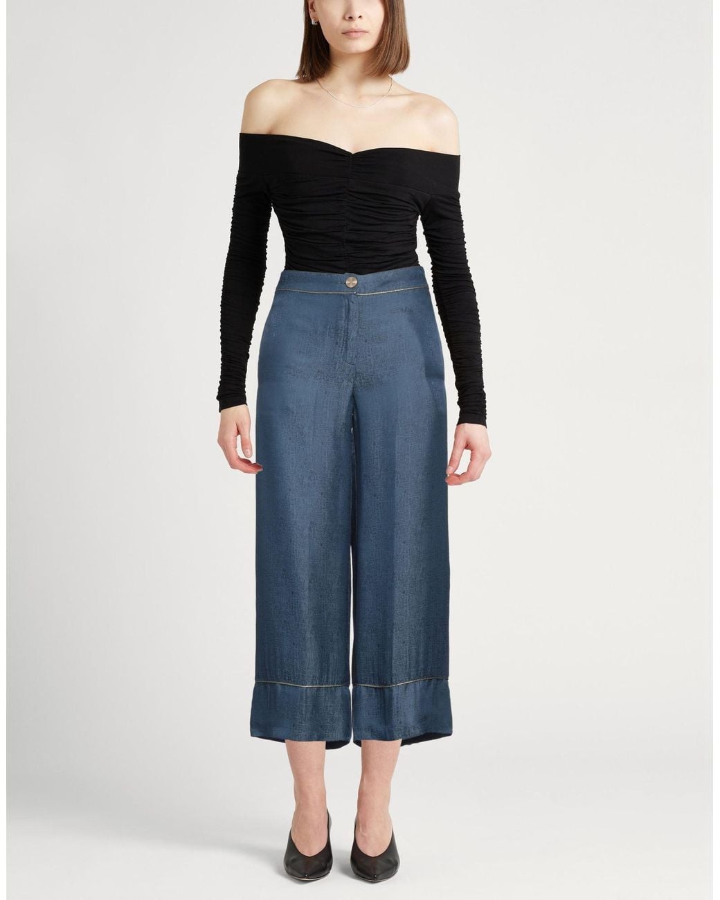Trussardi Blue Pants Viscose, Silk