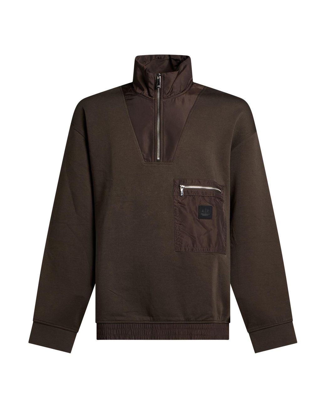 ARMANI EXCHANGE Brown Khaki Sweatshirt Cotton, Polyester, Elastane for men
