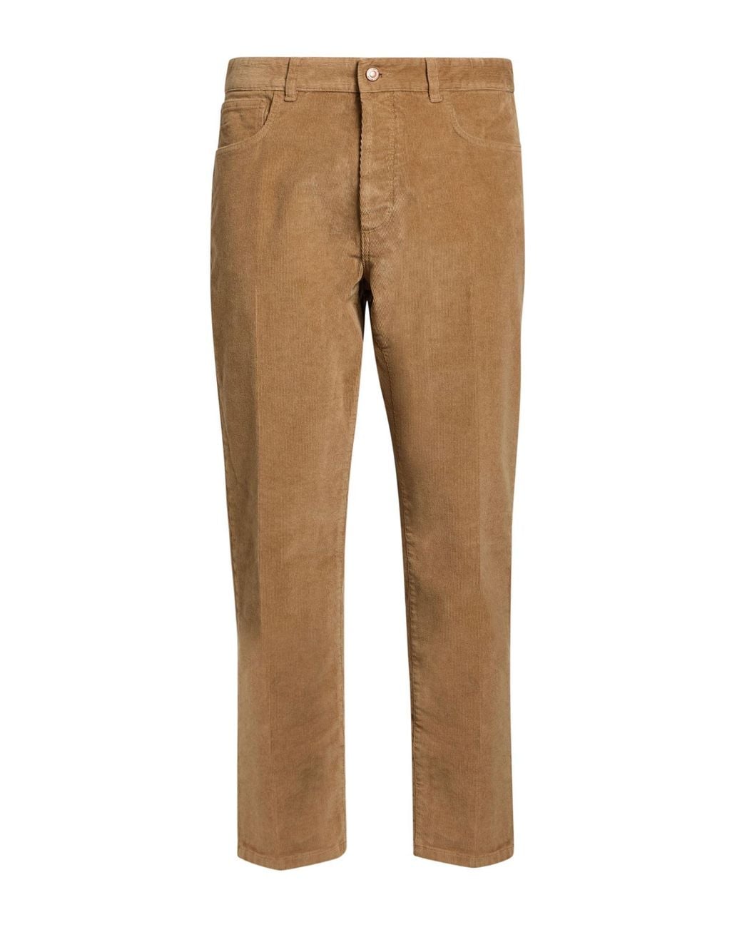 Officina 36 Natural Camel Pants Cotton, Elastane for men
