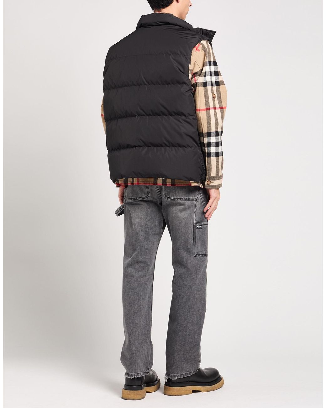 Burberry Brown Check Reversible Down Vest for men