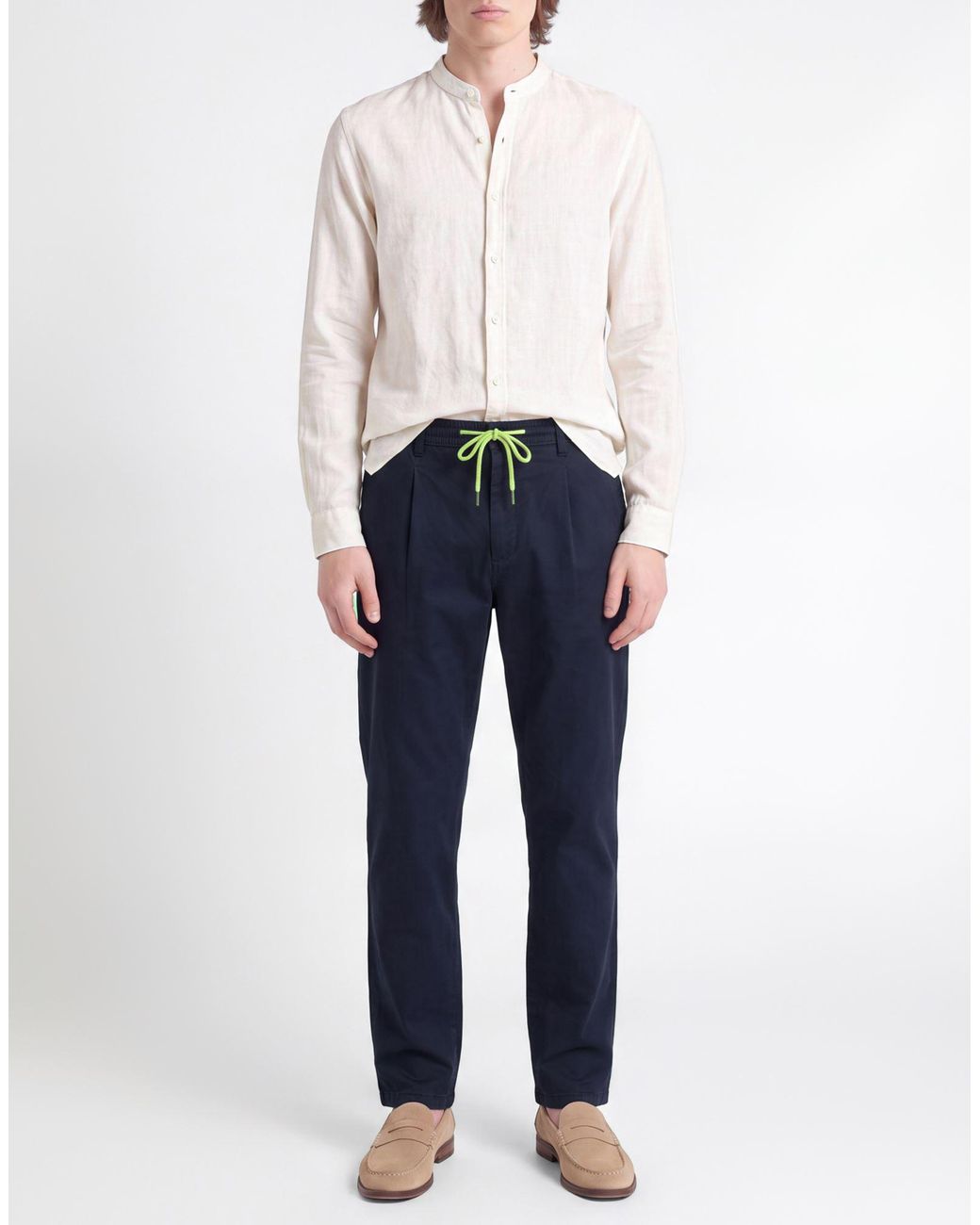 Jeckerson Blue Pants Tencel, Cotton, Elastane for men