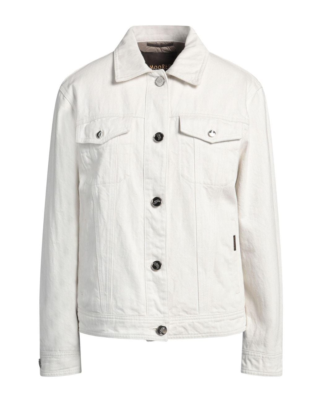Moorer White Ivory Denim Outerwear Cotton