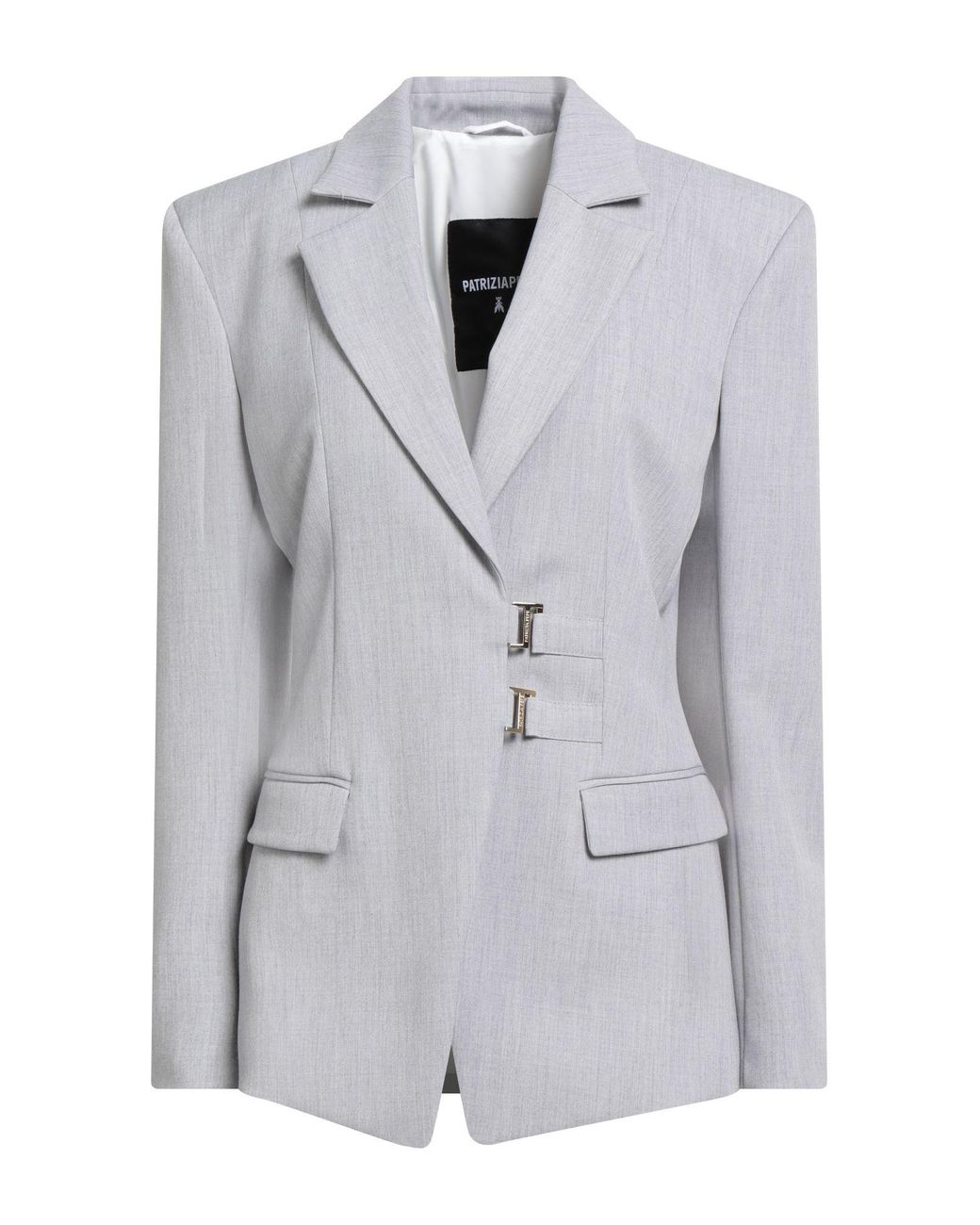 Patrizia Pepe Gray Blazer Polyester, Viscose, Elastane
