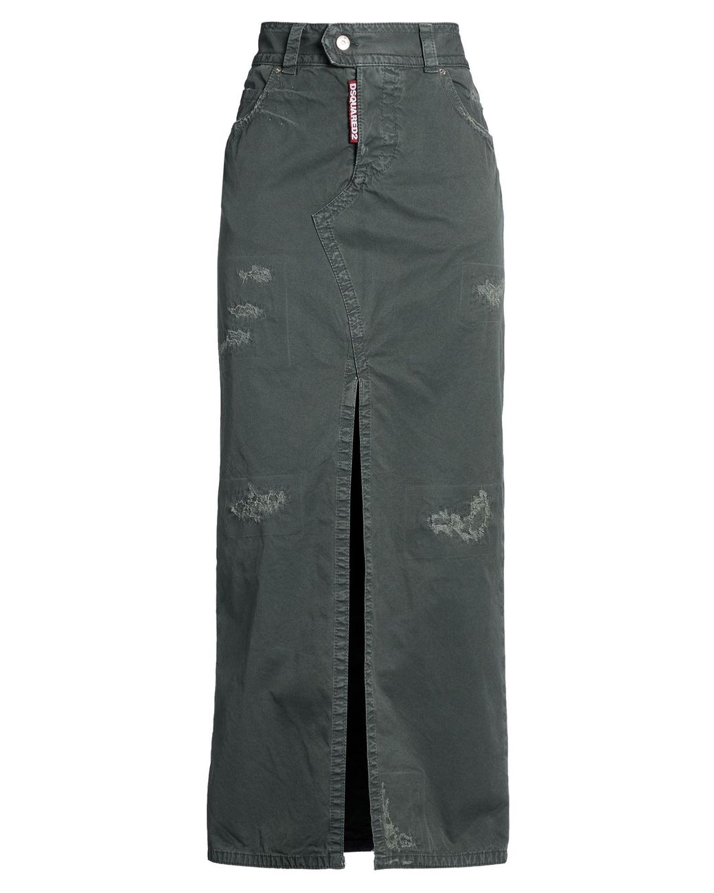 DSquared² Gray Maxi Skirt Cotton