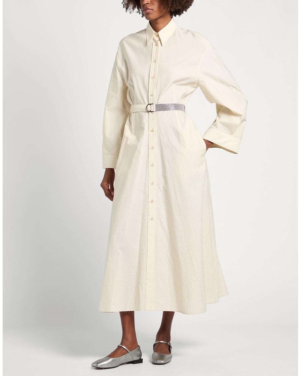 Brunello Cucinelli Natural Maxi Dress Cotton, Polyamide