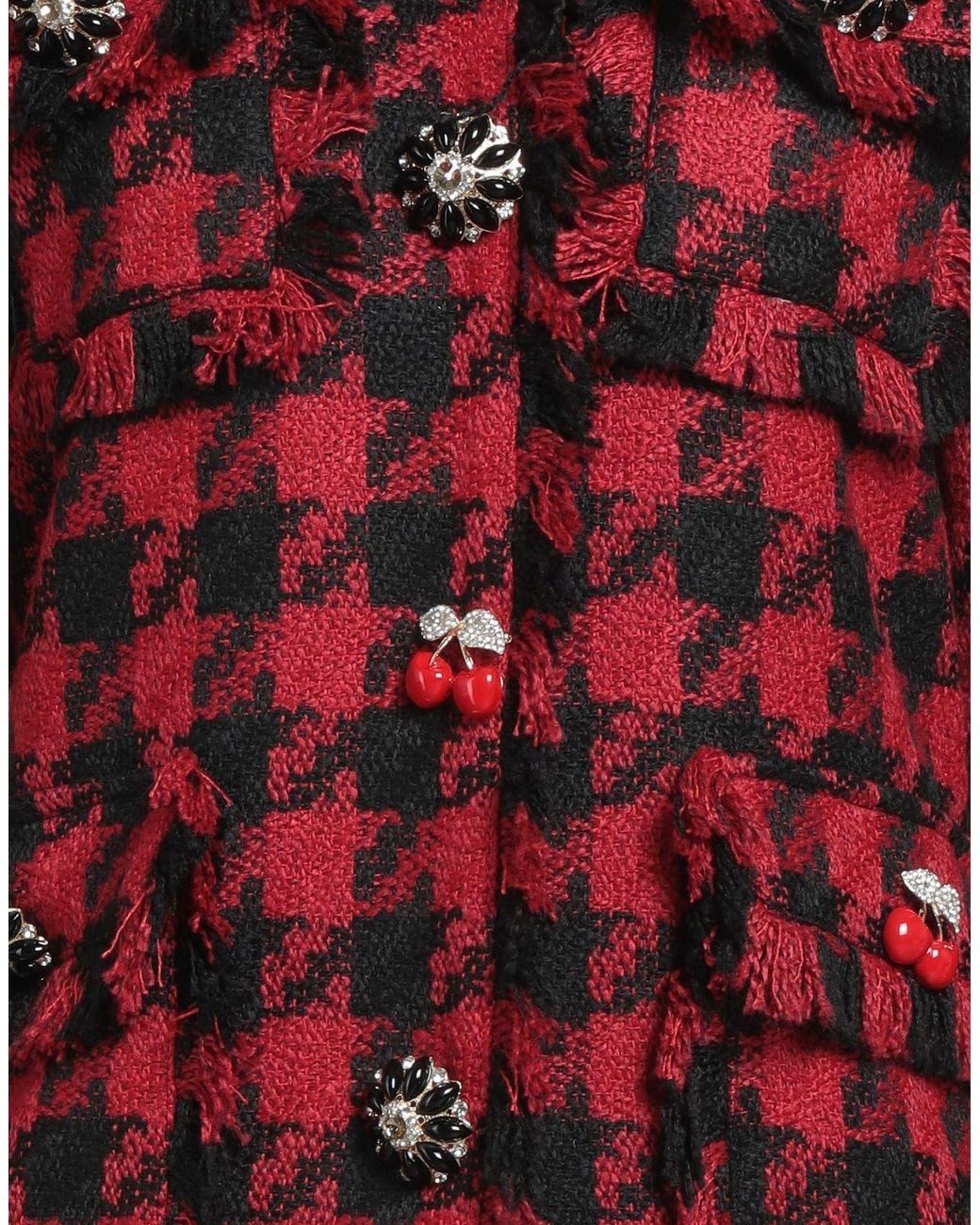 5 PROGRESS Red Jacket Polyester, Viscose, Wool