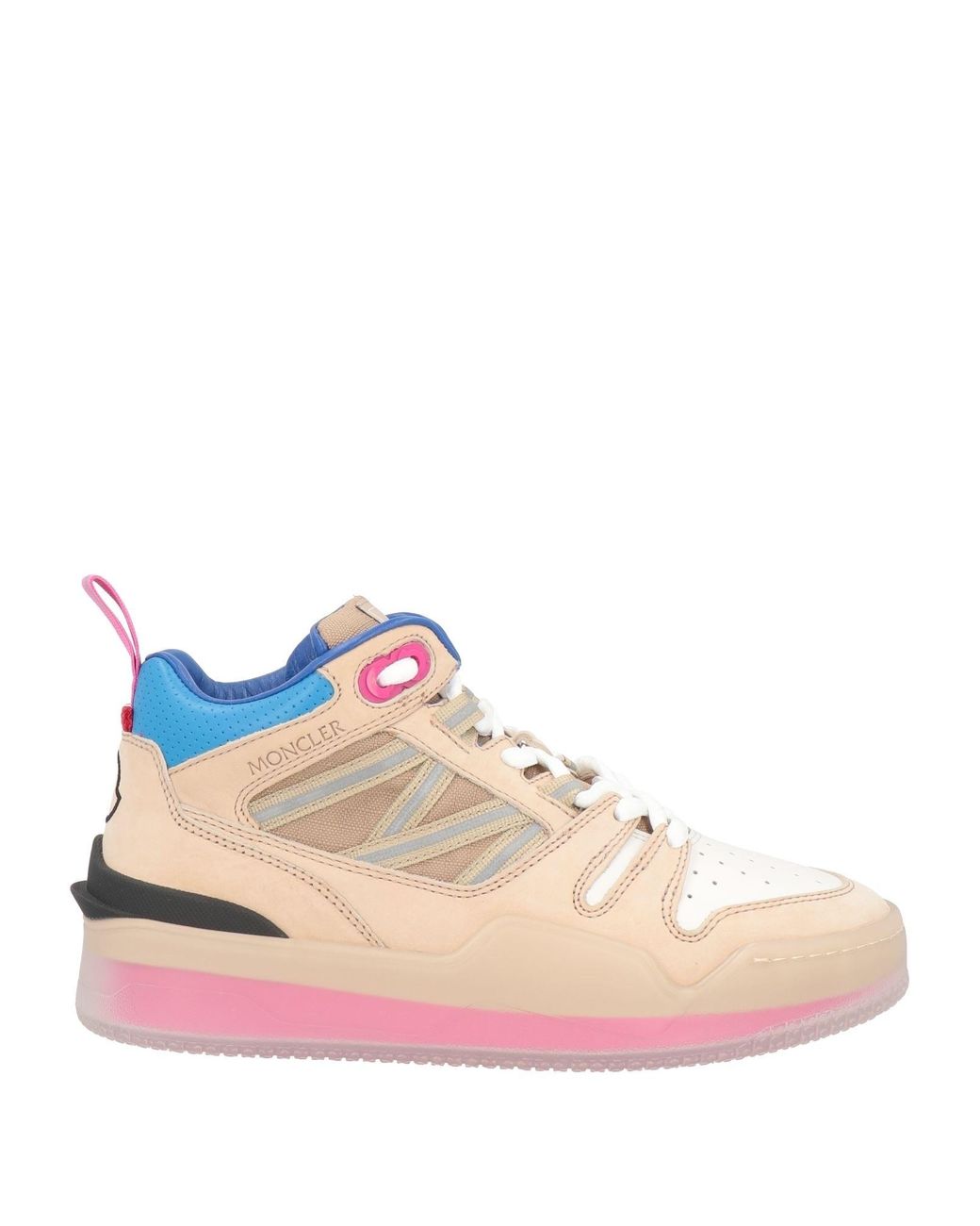 Moncler Pink Panelled Leather High-Top Sneakers