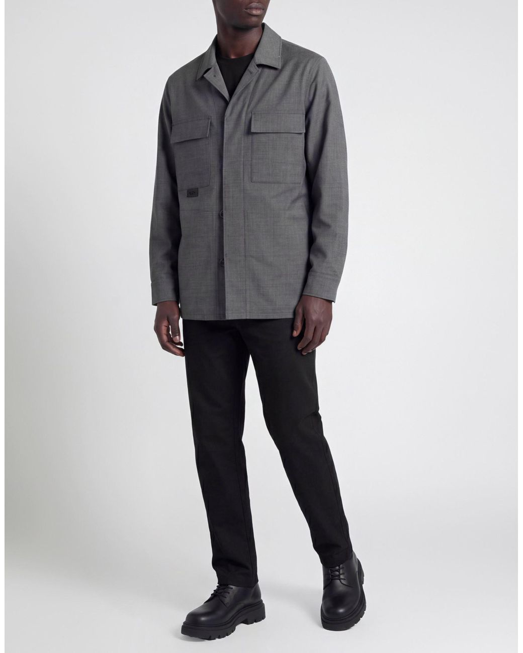 Department 5 Gray Jacket Polyester, Virgin Wool, Elastane for men