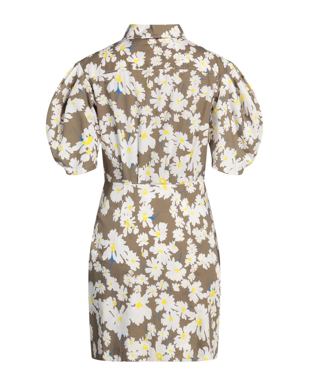MSGM White Military Mini Dress Cotton