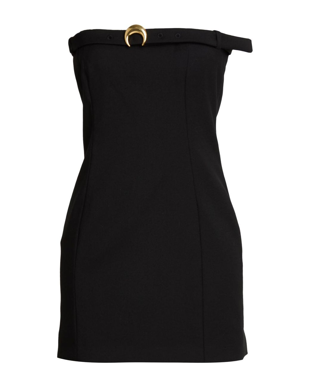 MARINE SERRE Black Mini Dress Virgin Wool, Elastane