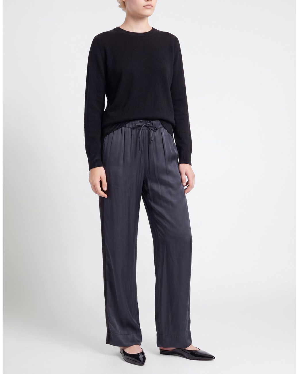 Moorer Blue Slate Pants Cotton, Silk