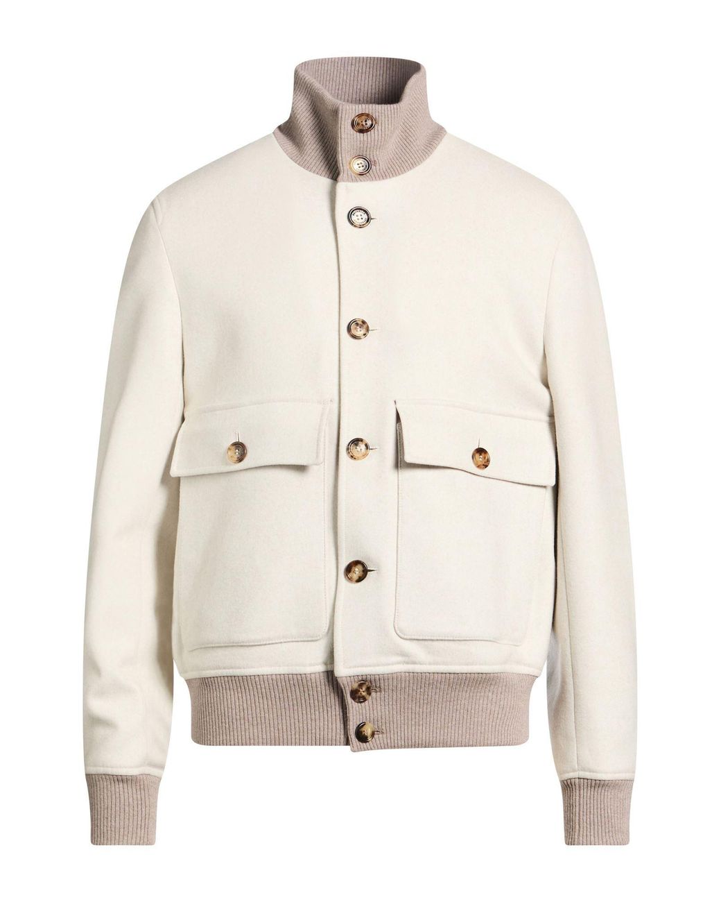 Brunello Cucinelli White Jacket Wool for men