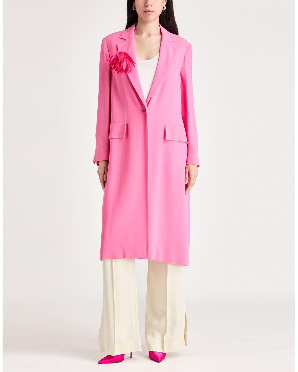 SEVENTY VENEZIA Pink Overcoat & Trench Coat Viscose