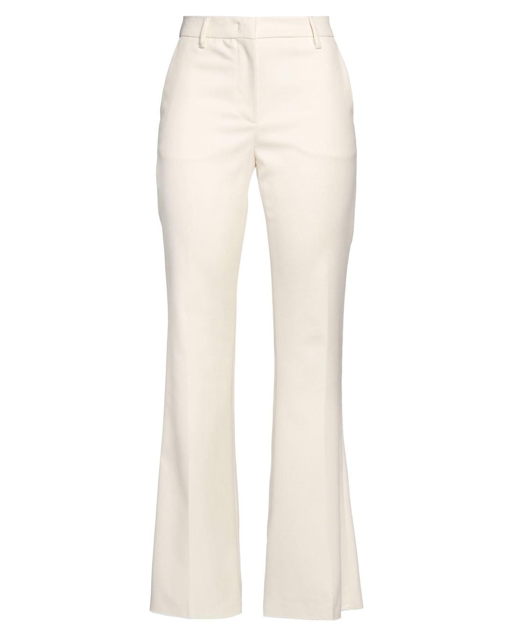 Department 5 White Pants Polyester, Viscose, Elastane