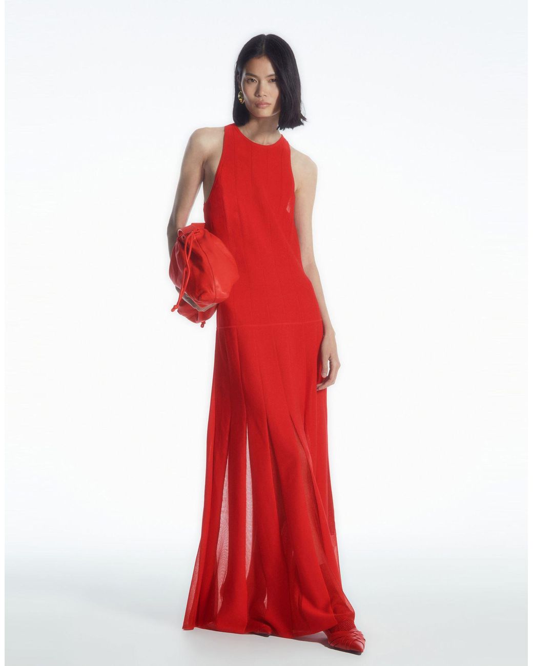 Vestido largo COS de color Rojo Lyst