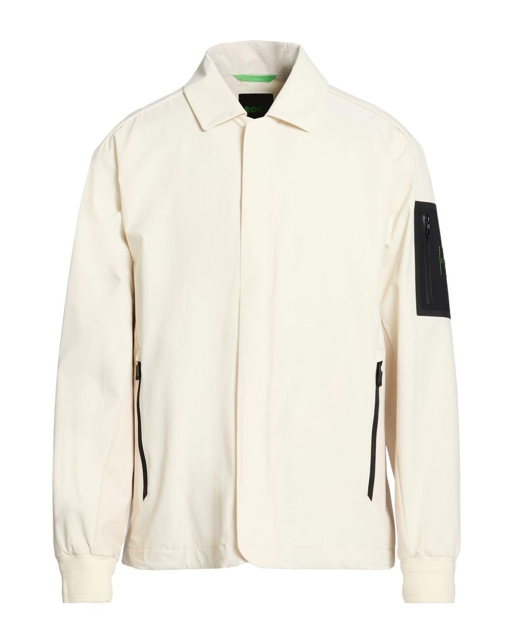 Boss Natural Ivory Jacket Polyester, Elastane for men