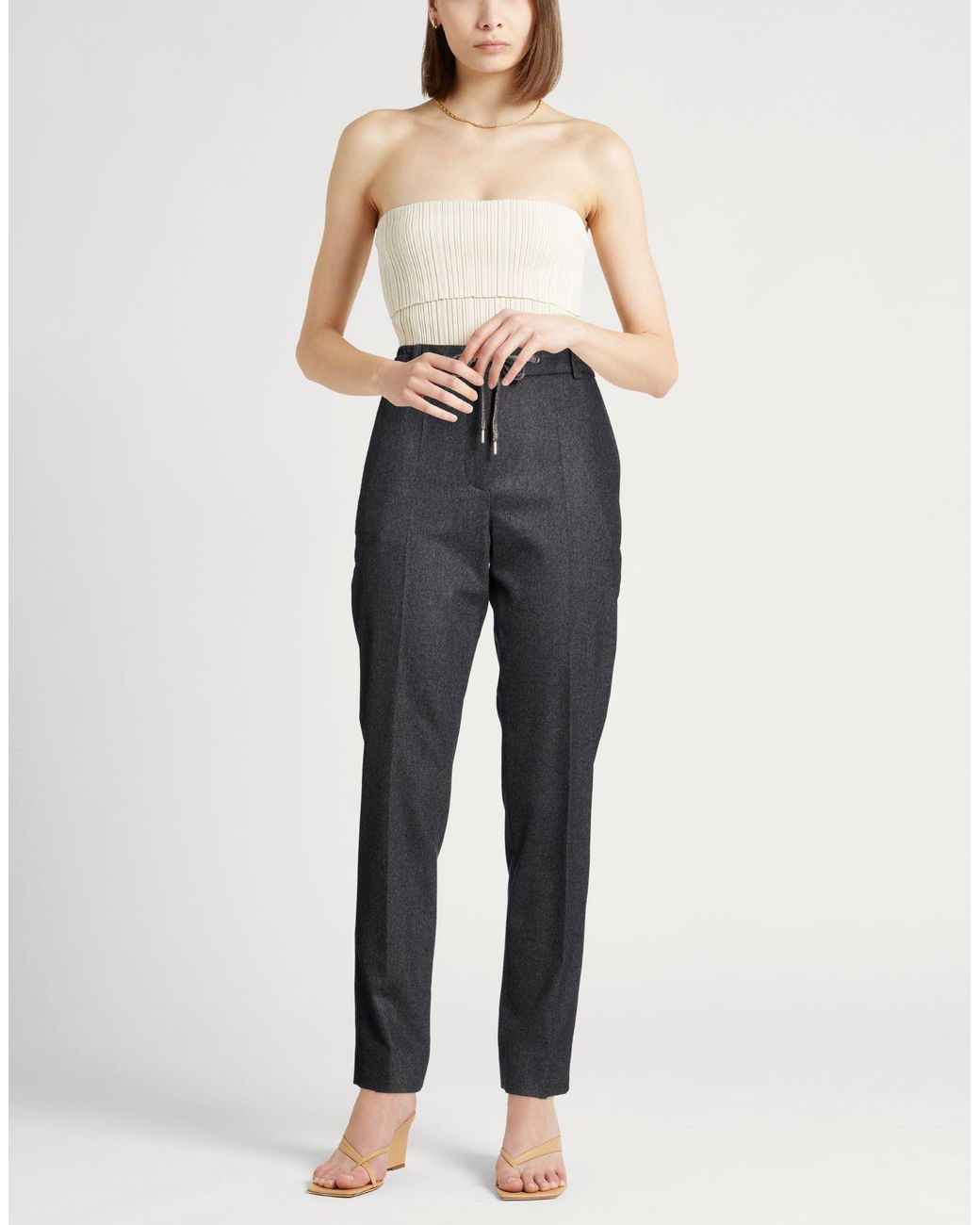 Eleventy Gray Pants Wool, Cashmere, Elastane