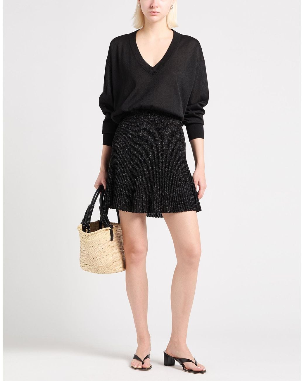 Roberto Collina Black Sweater Cotton, Polyester