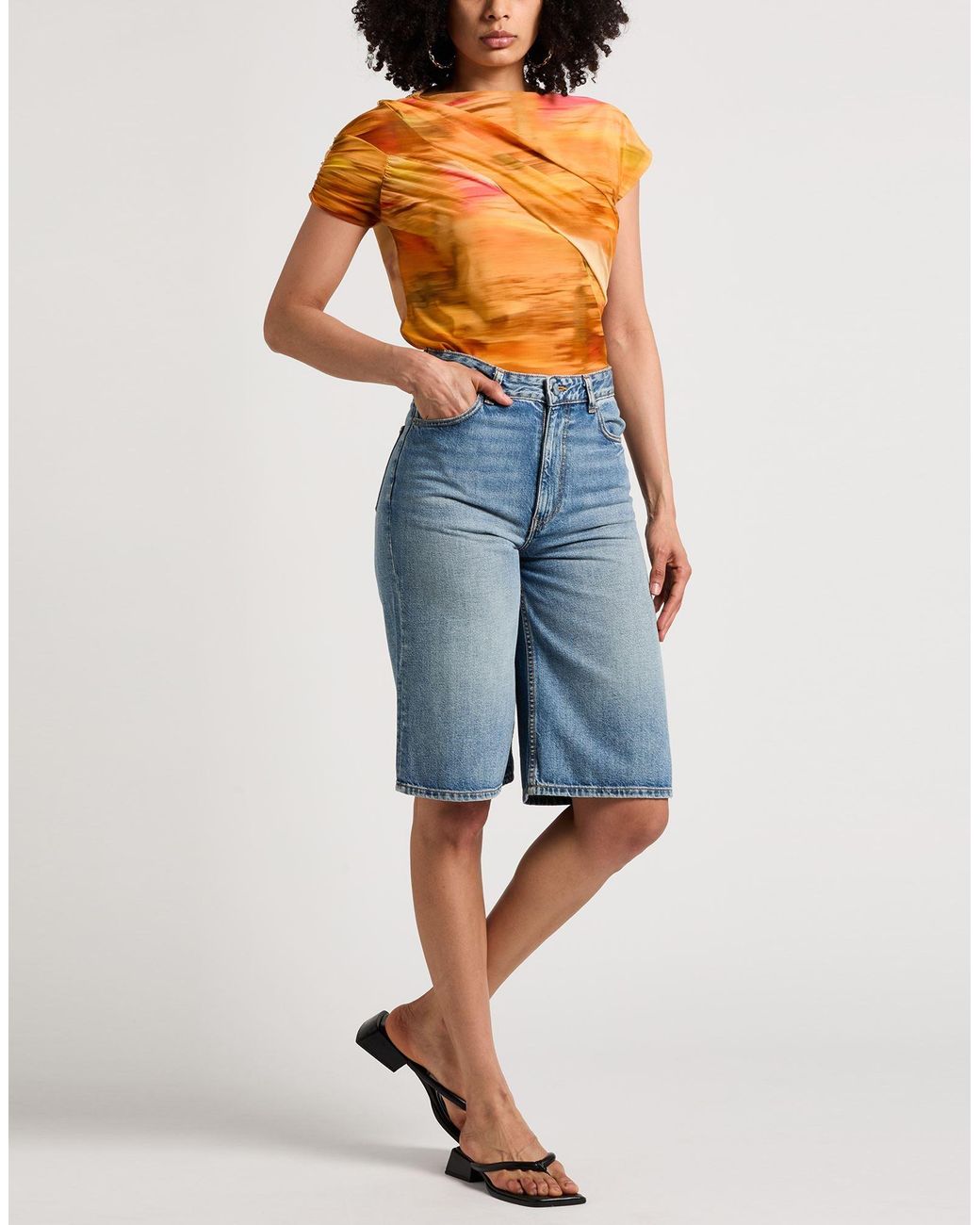 Pinko Orange Top Nylon, Elastane